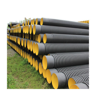 검은 SN8 6M은 보강된 HDPE 배류 파이프 강철을 주름지게 했습니다