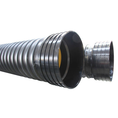 플라스틱 지하 HDPE 두 배 벽 물결 모양 관 500mm*6m